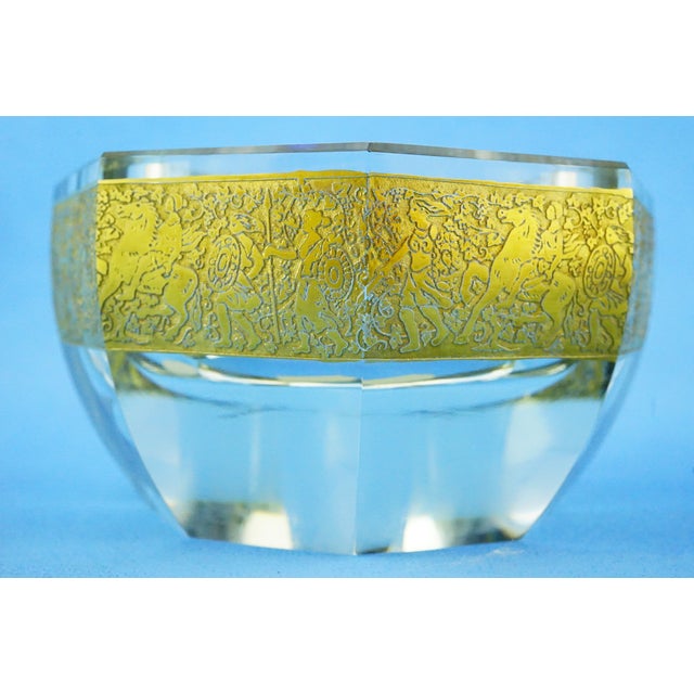 Vintage Crystal and Gold Centerpiece Vase by Ludwig Moser, 1940s For Sale - Image 13 of 18