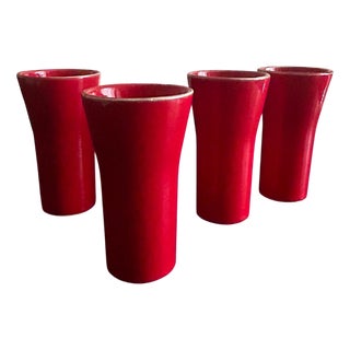 Ceramic Cups from Poët Laval, 1950s, Set of 4 For Sale