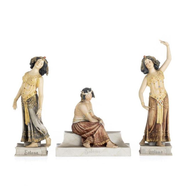 Art Deco Porcelain Salome Sculptural Group, Set of 3 For Sale - Image 6 of 6