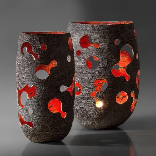 Sculptural Wide Lantern Vase by Donatas Zukauskas For Sale - Image 4 of 6