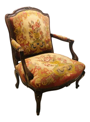 19th Century Louis XV Style Armchair Bergere Petite and Gros Point Upholstery