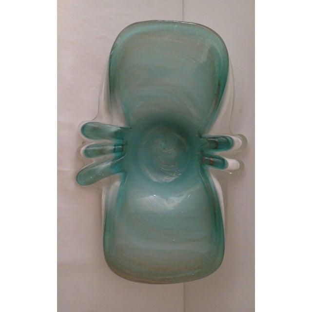 Very collectible design from Fratelli Toso. The large butterfly shape with a vortex of gold metallic aventurine swirls....