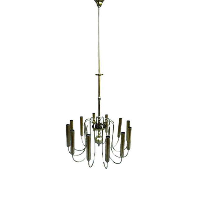 Italian Brass Chandelier, 1940s For Sale