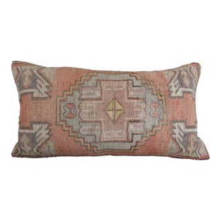 Handmade Tribal Soft Tones Rug Pillow Cover -17'' X 32'' For Sale