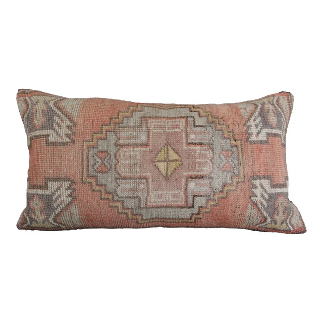 Handmade Tribal Soft Tones Rug Pillow Cover -17'' X 32'' For Sale