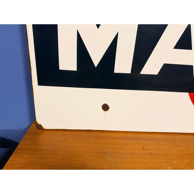 Metal Vintage Martini Vermouth Sign in Enameled Metal, 1960s For Sale - Image 7 of 8