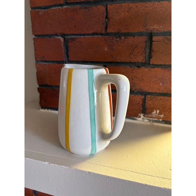 Mid 20th Century De Sphinx Holland Parafeu Pitcher – Hand Decorated Dutch Mid Century Ceramic For Sale - Image 11 of 12