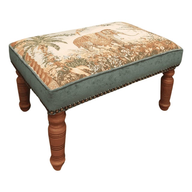 Elephant Upholstered High Stool For Sale