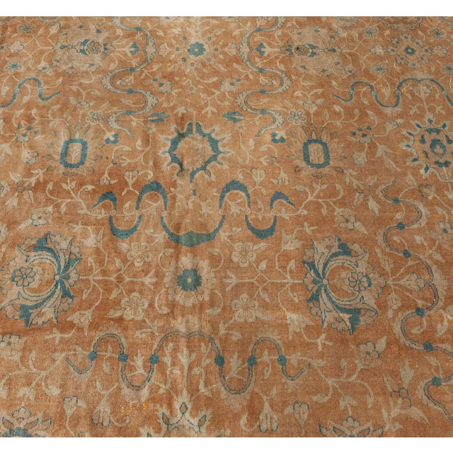 1920s Authentic Indian Handmade Wool Rug For Sale - Image 5 of 7