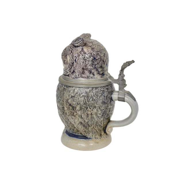 Antique Owl Stein, Circa 1880 For Sale - Image 4 of 8
