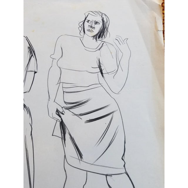 Mid 20th Century Original Female Sketch by Herman Volz For Sale - Image 5 of 8