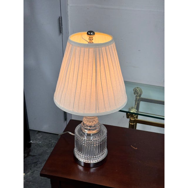 Mid 20th Century Cut Crystal Table Lamp, Vintage For Sale - Image 12 of 12