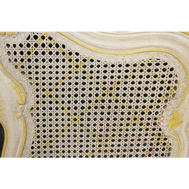 Louis XV Paint Decorated Cane Back Headboard For Sale - Image 9 of 10
