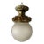 Flush Mount Ceiling Light Antique Cast Bronze With Etched Glass Globe Shade For Sale