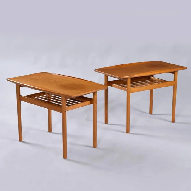 Mid-Century Modern Pair of Grete Jalk for Poul Jeppesen Møbelfabrik Danish Teak Side Tables For Sale - Image 3 of 10