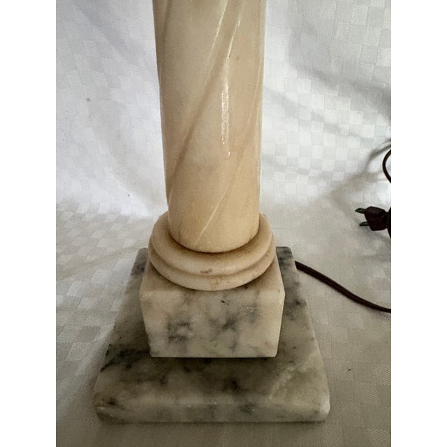 1940s Marble Column Lamp For Sale - Image 4 of 14