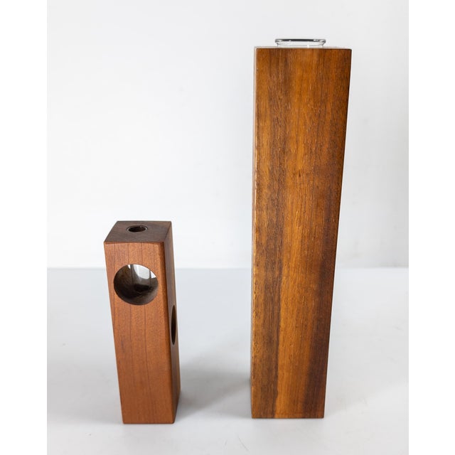1960s Mid-Century Modern Black Walnut Flower Bud Vases For Sale - Image 5 of 12