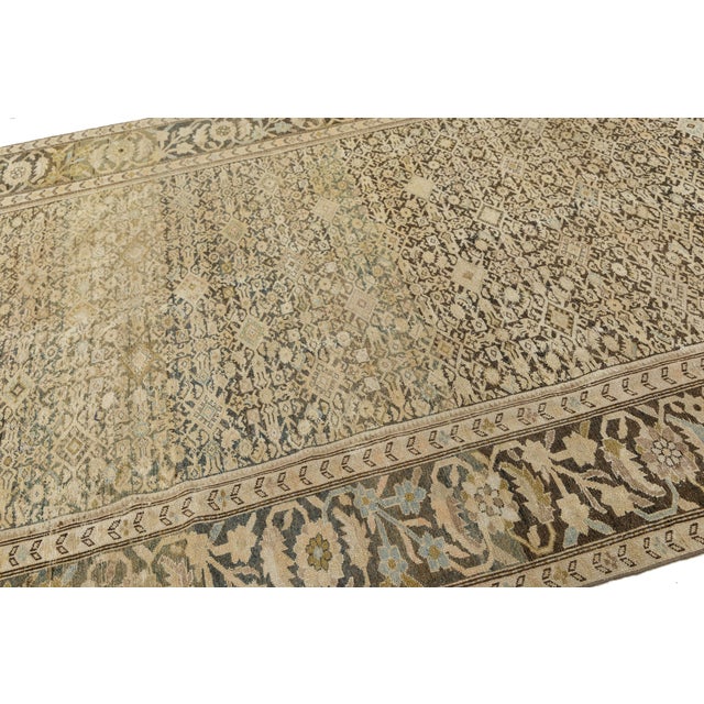 Antique 19th Century Malayer Rug, Muted Wool Gallery Runner For Sale - Image 4 of 11