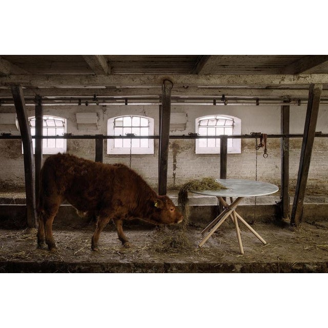 Hector Concrete Top and Light Oak Legs Dining Table 120 by Eberhart Furniture For Sale - Image 11 of 12