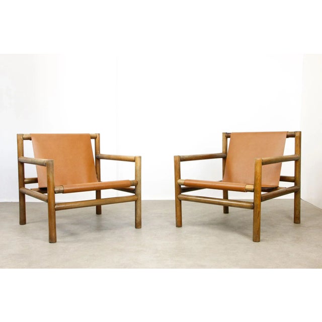 Mid-Century Modern Scandinavian Armchair in Wood and Brown Leatherette, 1960s For Sale - Image 10 of 18