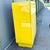 1980s Postmodern Yellow Gloss Laminate Waterfall Cabinet With Gold Accents For Sale - Image 5 of 9