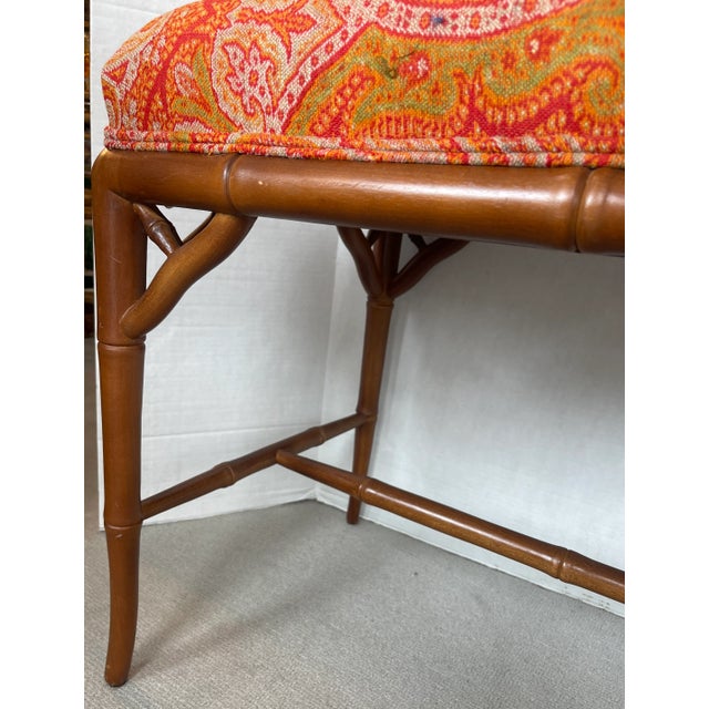 Faux Bamboo Bench With 19Th. C. Cashmere Shawl For Sale - Image 12 of 12