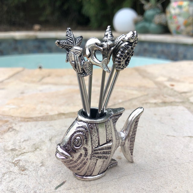 1980s SilverPlated Nautical Cocktail Pick Set of 6 Chairish