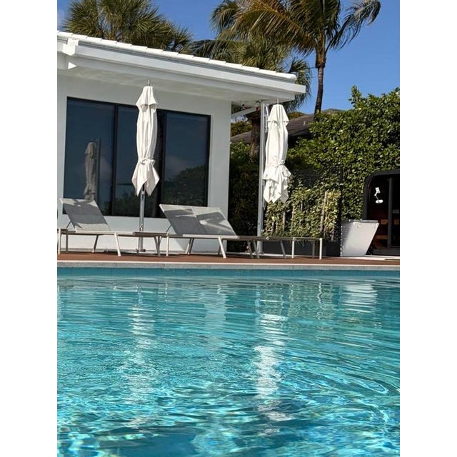 White Modern Outdoor Large White Umbrella Tuuci For Sale - Image 8 of 11