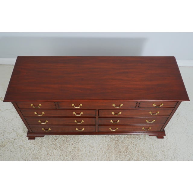 Henkel Harris Model 166 Cherry 9 Drawer Double Dresser For Sale In Philadelphia - Image 6 of 18
