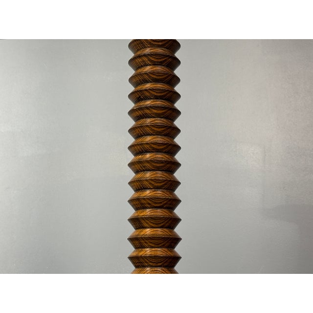 Large Mid-Century Brutalist Wood Turned Mushroom Table Lamp, France, 1950s For Sale - Image 6 of 14