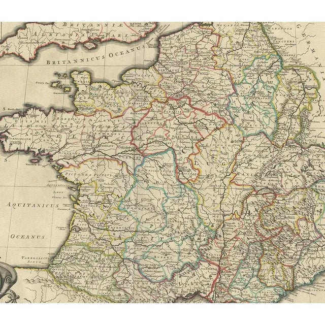 Antique Map of France by Mortier, 1730 For Sale - Image 4 of 5