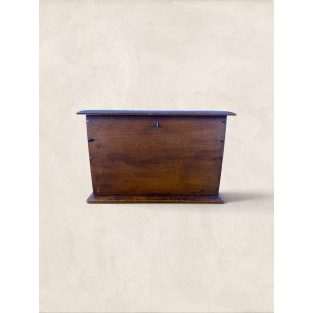 Antique English Oak Tea Caddy With Key, Circa 1900 For Sale In Tampa - Image 6 of 10