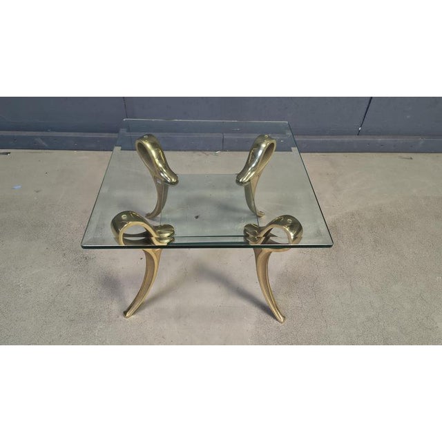 Brass and Glass Coffee Table, 1970s For Sale - Image 11 of 13