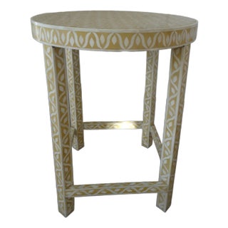 Vintage Moroccan Table With Bone Inlay For Sale