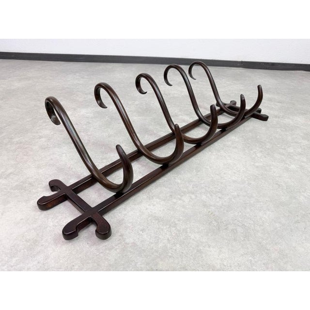 Antique Bentwood No. 1 Wall-Mounted Coat Rack from Gebrüder Thonet, 1890s For Sale - Image 3 of 8