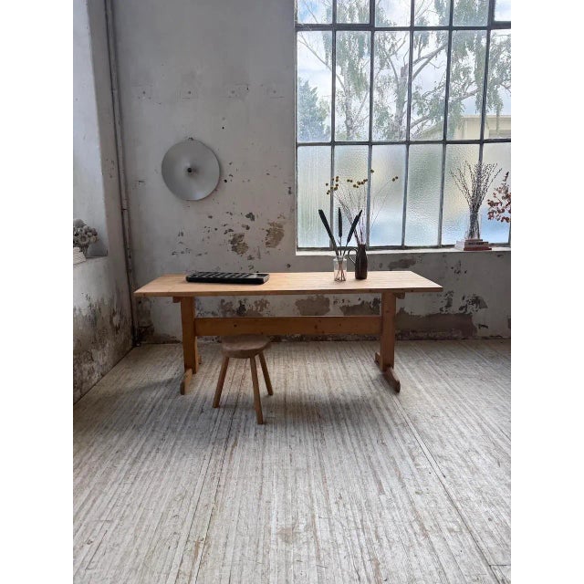 Antique table from the 1960s/1970s, mountain furniture style, in the style of charlotte perriand's les arcs models. made...