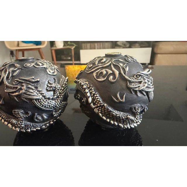 2010s L’Objet Spice Jewels Dragon Phoenix Salt/Pepper Shakers For Sale - Image 5 of 11