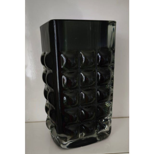 Mid-Century Rectangular Bubble Vase by Tüselmann for Glashütte Ichendorf, 1970s For Sale - Image 4 of 5