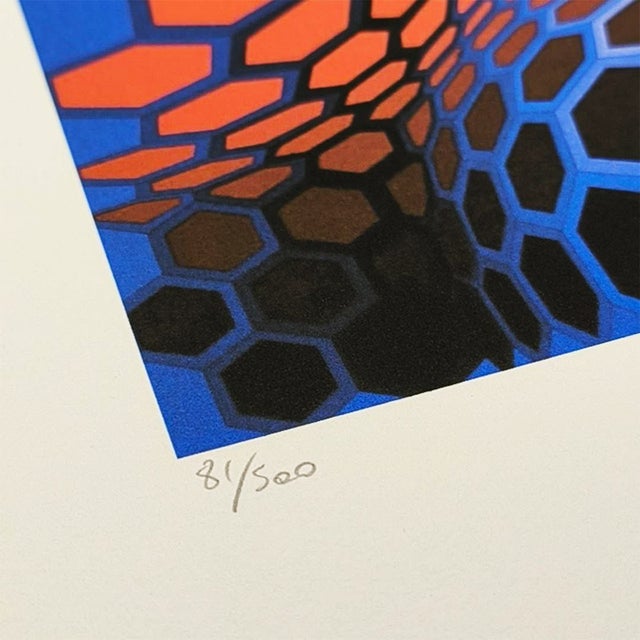 1970s 1970s After Victor Vasarely Limited Numbered Edition Lithograph. For Sale - Image 5 of 8