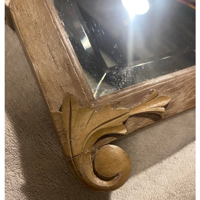 18th–Early 19th Century French Hand-Carved Wood Mirror Frame With Neoclassical Crest, Circa 1780–1820 For Sale - Image 9 of 11