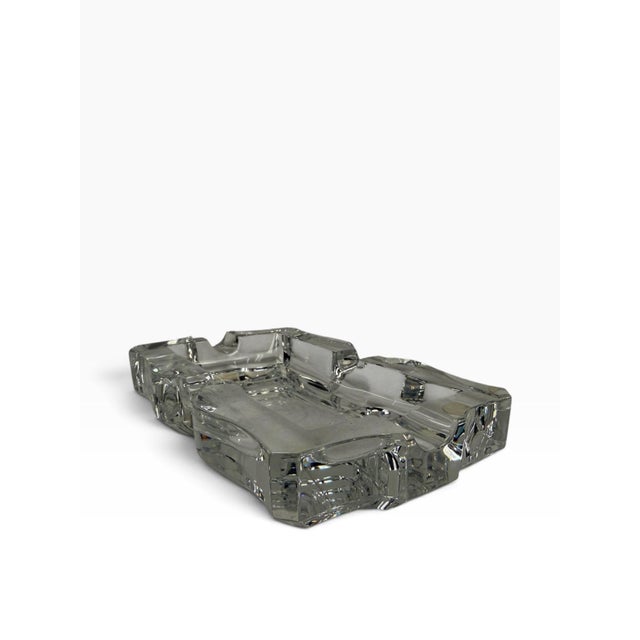 Mid-Century Modern Vintage Baccarat Crystal "Alcazar" Scroll Edge Cigar Ashtray & Valet Tray For Sale - Image 3 of 7
