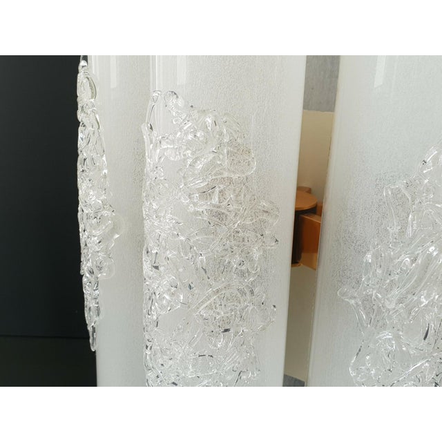 1960s Vintage Italian Murano Glass, Brass and Steel Chandelier, 1960s-1970s For Sale - Image 5 of 12