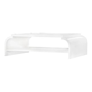 Vintage Raffia Covered White Cocktail Table For Sale