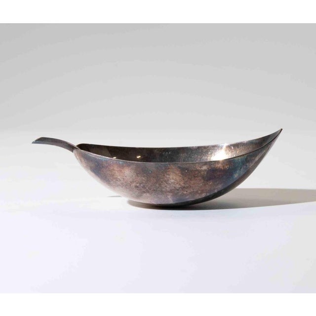 Modern Modernist Silver-Plated Leaf-Form Serving Dish or Nut Bowl, 1960s For Sale - Image 3 of 5