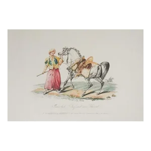 Vintage Carle Vernet Arabian Horse and Handler Aquatint