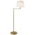 Thomas O'Brien by Visual Comfort Signature Paulo Floor Light in Hand-Rubbed Antique Brass with Linen Shade For Sale
