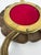 Brass Vintage Brass Floral Hand Mirror With Red Glass Cabochons, Art Nouveau Style For Sale - Image 8 of 13