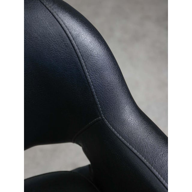 Vintage Italian Black Leatherette and Chrome Swivel Chair, 1970s For Sale - Image 6 of 18