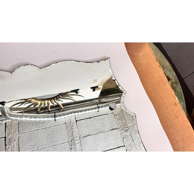 Art Deco Frameless Mirror with Sculpted Edges, France, 1940s For Sale - Image 12 of 17