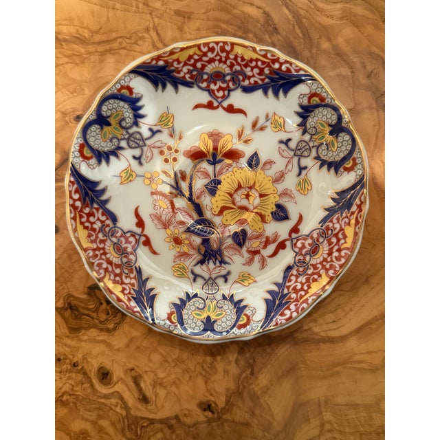 Ceramic Pair of Vtg. Smithsonian Institution Imari 6" Gold Trim Plates Handcrafted Porcelain Andrea by Sadek For Sale - Image 7 of 13